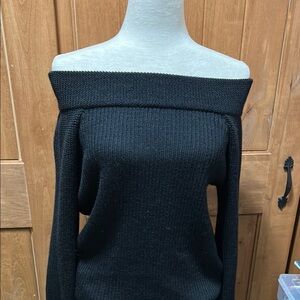 NWT CUYANA Alpaca Off-The-Shoulder Sweater in Black